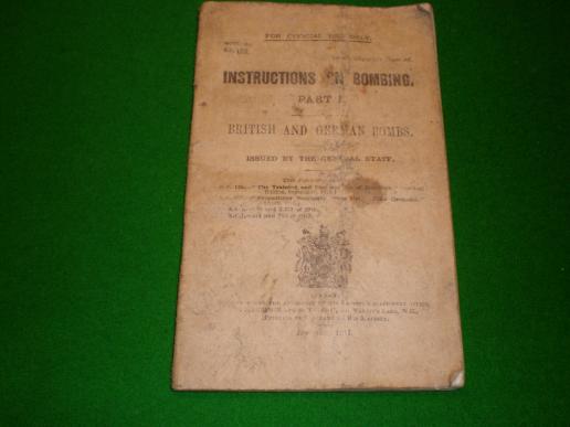 WW1 British manual ' Instructions on Bombing '.