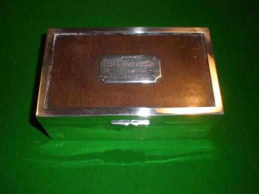 H.M.S.Warspite Jutland commemorative silver box.