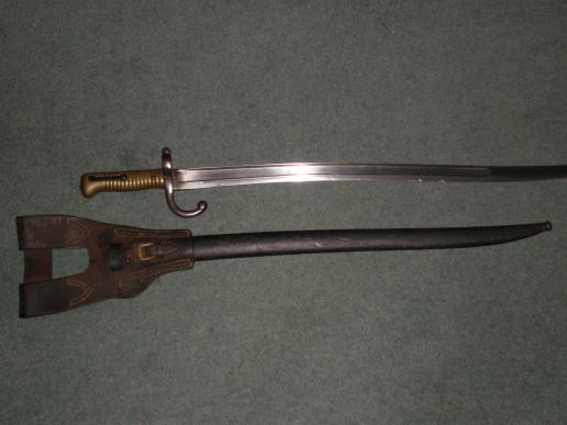 1869 Remington Rolling Block bayonet and frog.