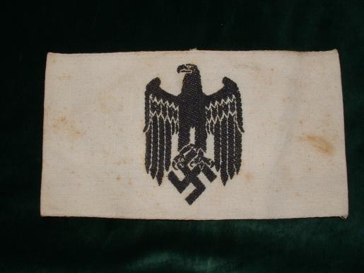 WWII German Civilian In Service To The Army Cotton Armband