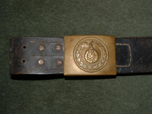 EARLY SA BRASS  BUCKLE AND ORIGINAL BELT.