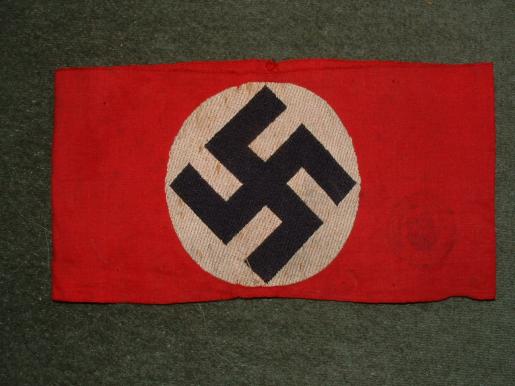 NSDAP/PARTY ARMBAND LINEN, BEVO CONSTRUCTION. MARKED.