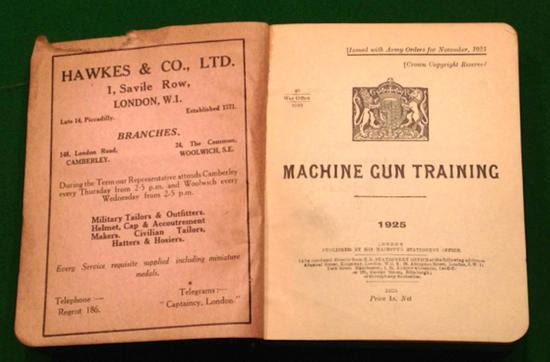 Machine Gun Training 1925 Manual.