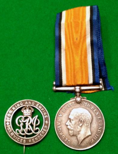WW1 War Medal, Silver War Badge - S.Wales Borderers.