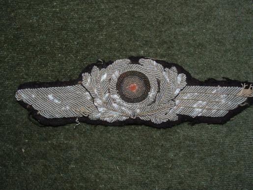 LUFTWAFFE OFFICERS VISOR BULLION COCKADE.