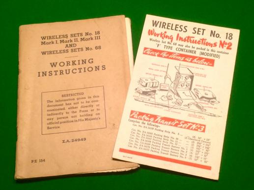 Manual - Wireless Set No.18 MkI,II & III with Airborne Container Packing Card.