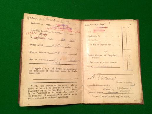 WW1 British Paybook.