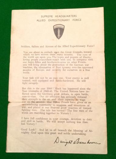 D Day Eisenhower Leaflet.