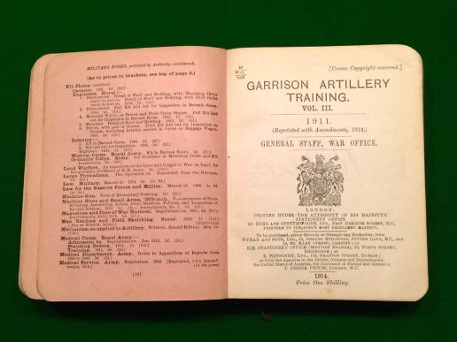 WW1 Garrison Artillery Manual.