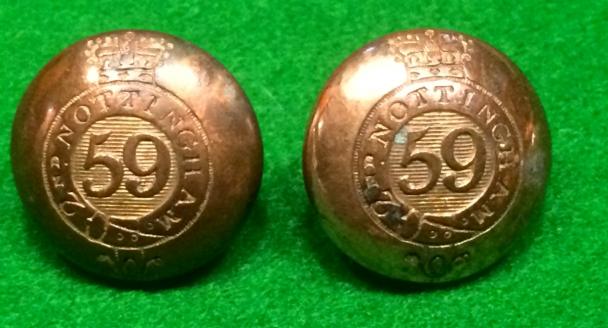 59th Regiment of Foot - 2nd Nottinghamshire Coatee buttons.