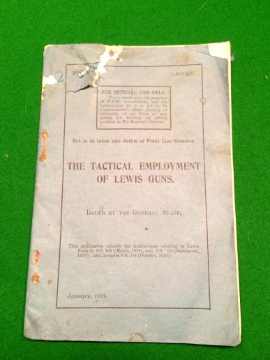 1918 British Manual Tactical Employment of Lewis Guns.