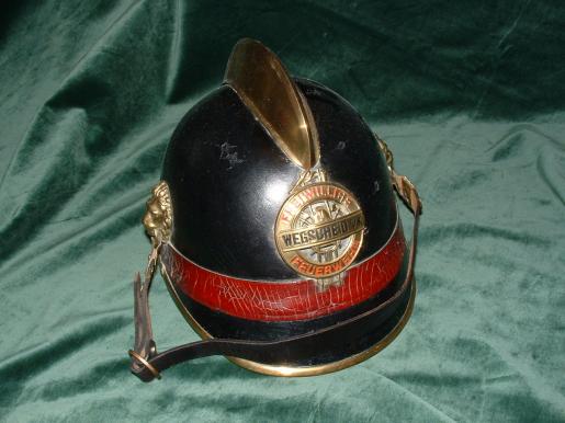 IMPERIAL GERMAN FIREMANS LEATHER PICKELHAUBE