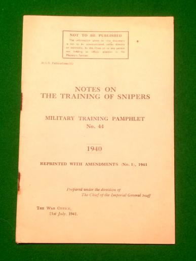 Notes on the Training of Snipers.