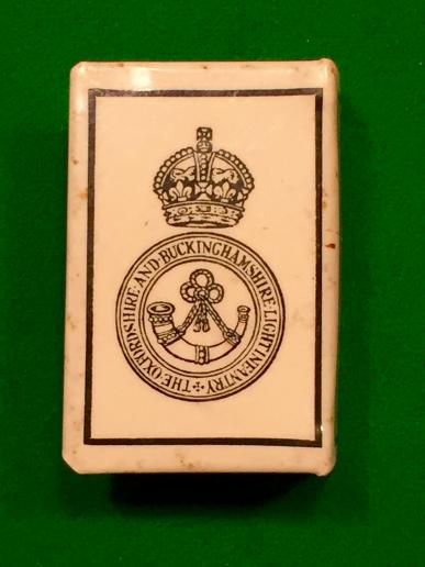 WW1 Ox & Bucks L.I. Souvenir Match Box Cover