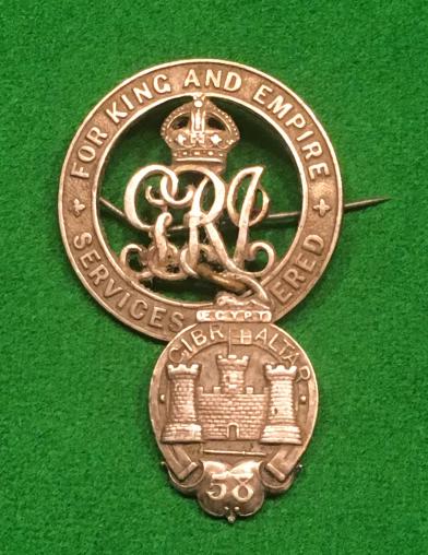 WW1 Silver War Badge - Northampton Regt & Silver Fob.