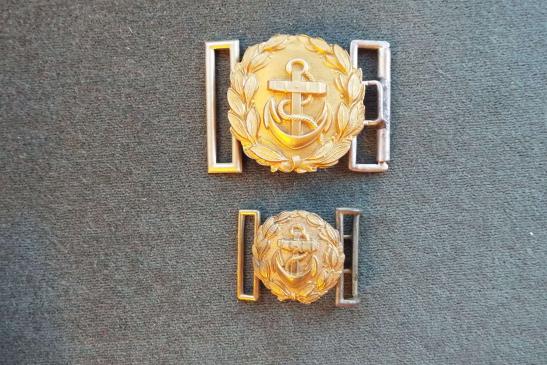 SMALLER THIRD REICH NAVY BRASS BUCKLE FOR MOIRE BELT.