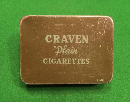 WW2 British ' Craven ' Brand Cigarette Ration Tin.