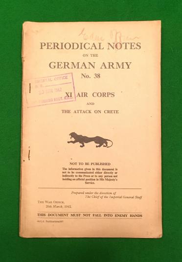 Periodical Notes on the German Army - The Attack on Crete.