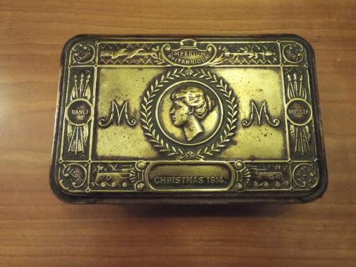 PRINCESS MARY GIFT TIN-PROFESSIONALLY ENGRAVED FOR OFFICER RNVR.