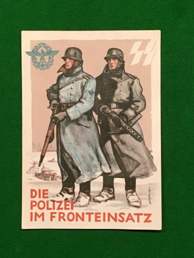 WW2 German SS Polizei postcard.