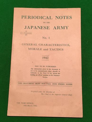 Periodical Notes on the Japanese Army No.1 - 1942.