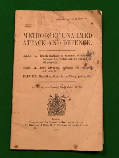 1917 Manual Methods of Unarmed Attack and Defence.