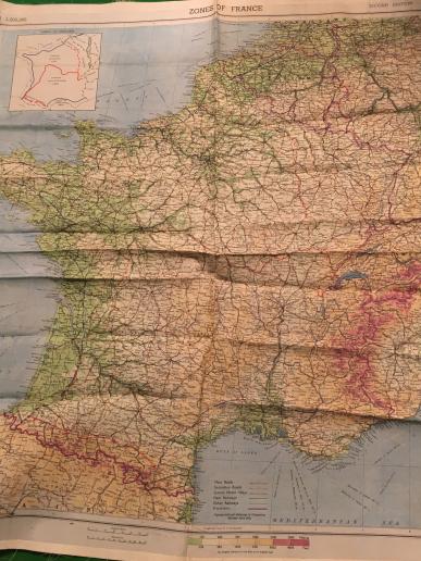 WW2 Escape Map - ' Zones of France '.