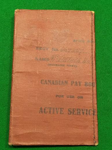 WW1 Canadian Pay Book - 5th CMR.