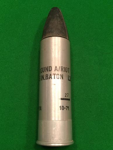 British ' Plastic Bullet ' Baton Round.