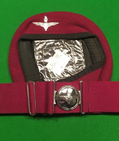 1980's Parachute Beret, badge and Stable Belt.