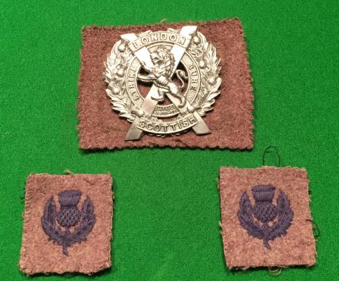 WW2 London Scottish Insignia Grouping.