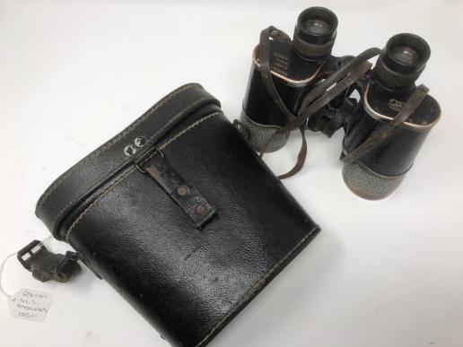 WEHRMACHT 10X50 BINOCULARS BY KARL ZEISS WITH ORIGINAL CASE.