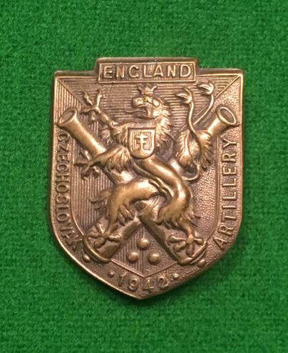 Czechoslovak Army Artillery in England Breast Badge.