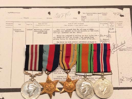 Military Medal Group - POW Escapee - Cameron Highlanders.