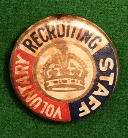 WW1 Recruiting Staff Lapel Badge.