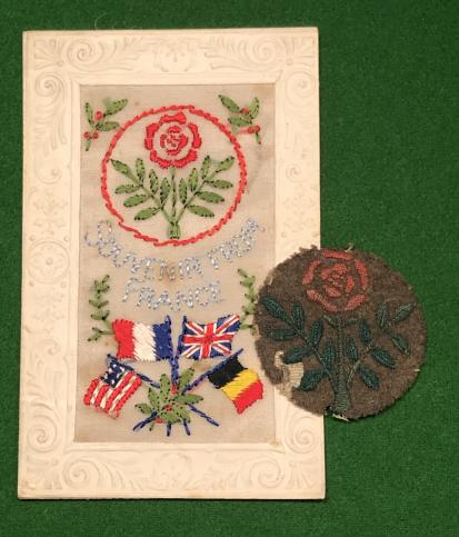 WW1 55th West Lancashire Division Formation Sign and Postcard.