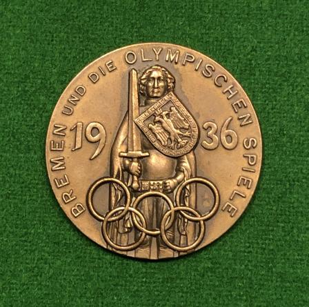 Bremen 1936 Olympics CommemoratIve Medallion.