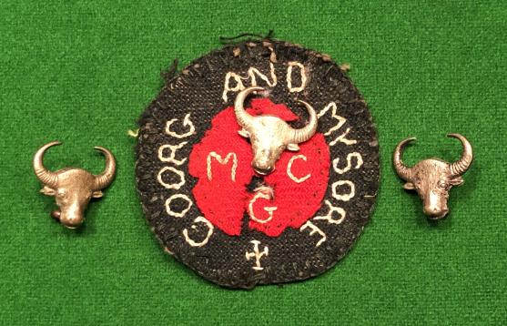 Coorg & Mysore MGC Pagri and Collar Badges.