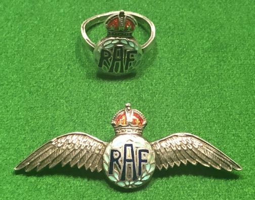 WW2 RAF Brooch and Ring Set.