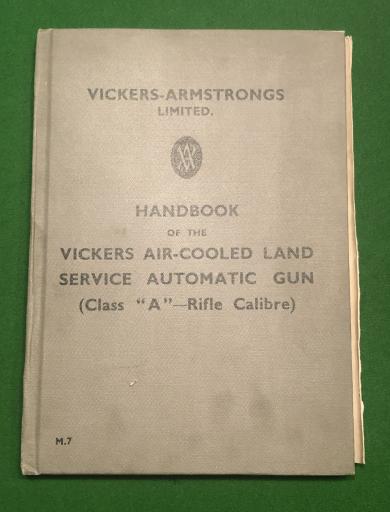 1932 Handbook for Vickers Land Service Automatic Gun.