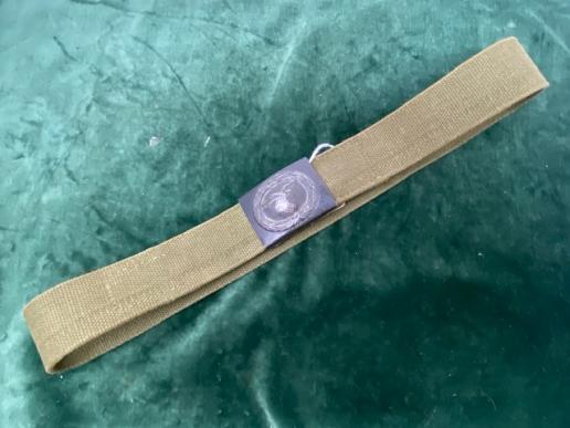 LUFTWAFFE TROPICAL WEBBING BELT WITH BLUED BUCKLE.