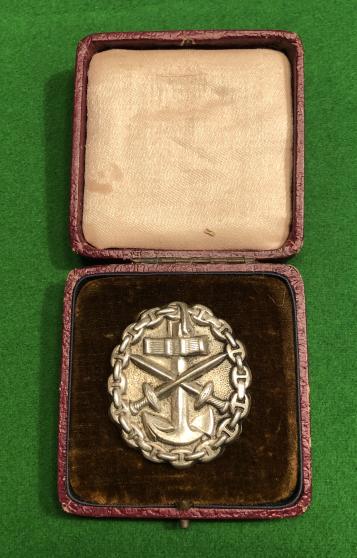 Imperial German Naval Cased Silver Wound Badge.