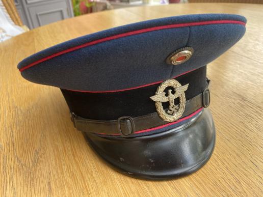 THIRD REICH FIRE POLICE NCO’s VISOR.