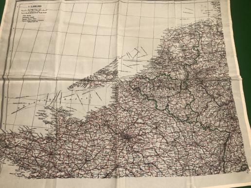 R.A.F. Silk Escape Map - France/Belgium, Holland. 