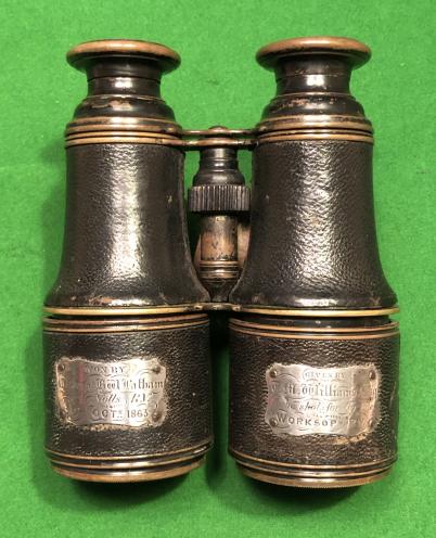 1863 Presentation Binoculars - Nottinghamshire Rifle Volunteer Interest.