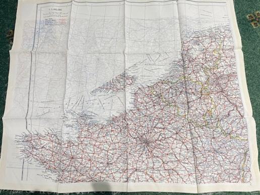 RAF DOUBLE SIDED SILK ESCAPE MAP. C & D AREAS.