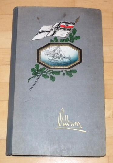 IMPERIAL GERMAN WW1 NAVAL POSTCARD ALBUM.(empty inside)