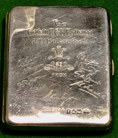 Silver Presentation Cigarette/Card Case - South Lancs Regt.