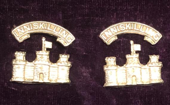 Inniskilling Fusiliers Officer's Collar Badges.