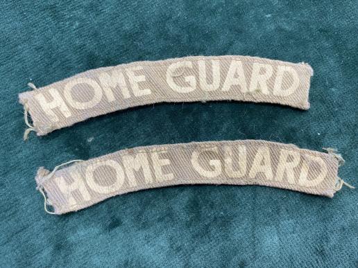 PAIR OF ORIGINAL HOME GUARD SHOULDER TITLES.  